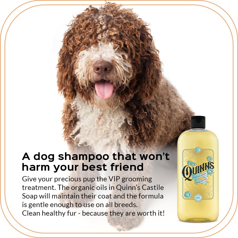 Quinn's Pure Castile Organic Liquid Soap, 32 ounce (Unscented)