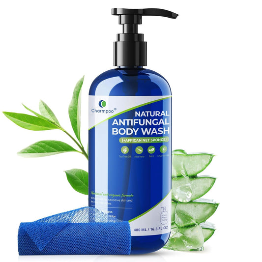 Natural Antifungal Body Wash: Tea Tree Fights Fungus Eliminates Odor Relieves Itching Formula for Sensitive Skin and Active Lifestyles 16.3 FL OZ