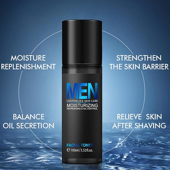 Cool Oil Control Mens Facial Care Kit, Mens Skin Care Kit With Face Wash, Moisturizer, Toner, Lotion, Face Mask, For Hydrating, Deep Cleansing, Men Skin Care Kit Gift Set For Birthday