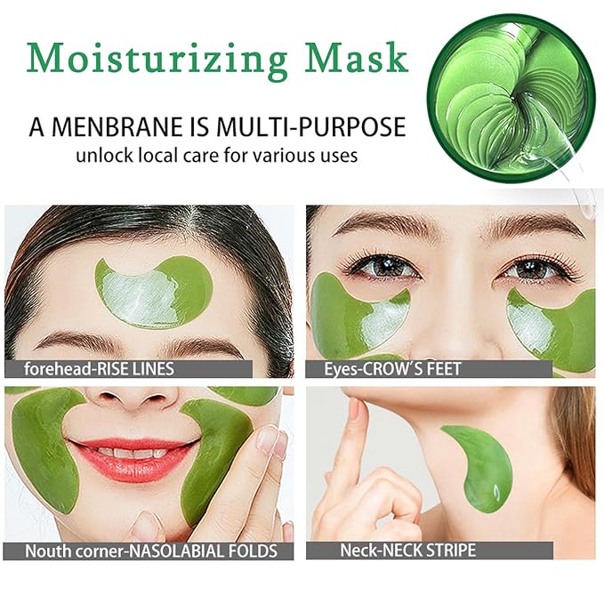 60 PCS Aloe Vera Eye Masks, Gel Collagen Under Eye Patches for Puffy Eyes and Dark Circles Treatments, Reduce Wrinkles and Fine Lines Undereye Patches