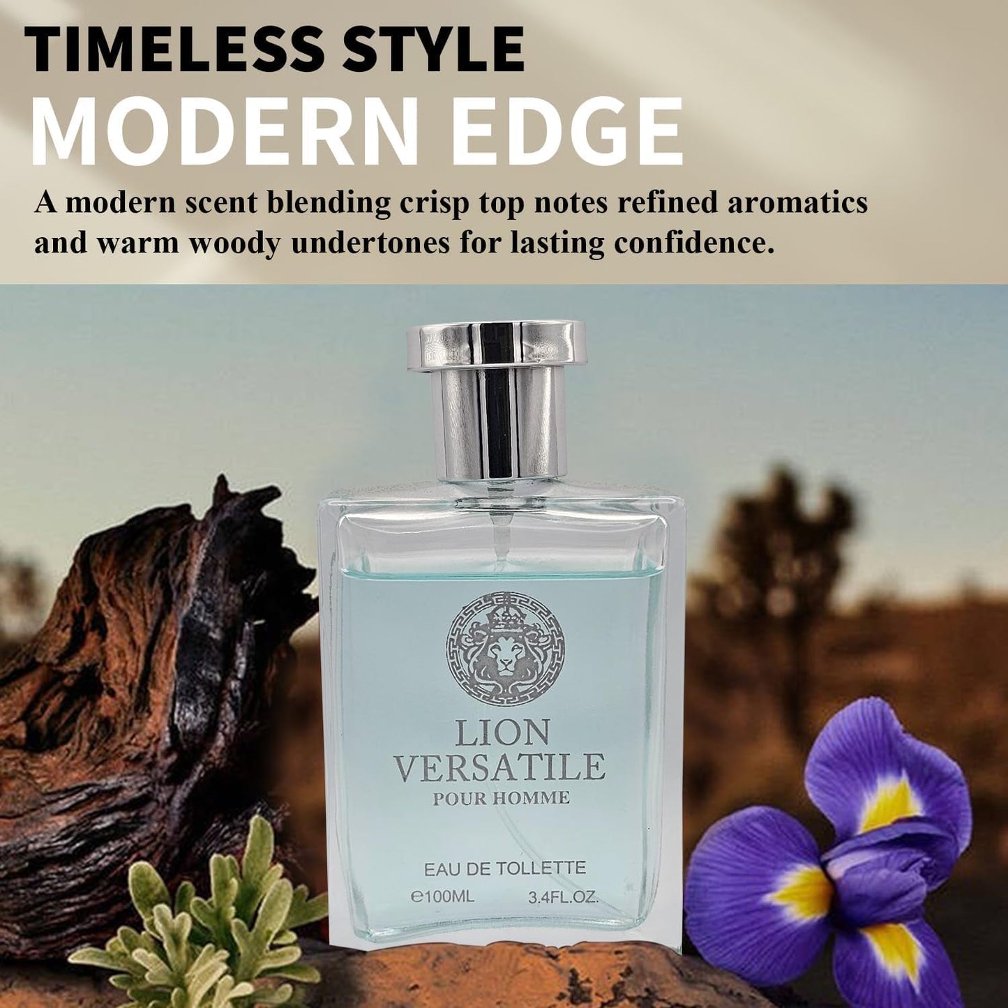 Lion Versatile Cologne for Men 3.4oz/100ml Each Scent Fresh Aromatic Floral Masculine Oriental Woody Notes Individually Boxed Fragrance for Men Pack of 5