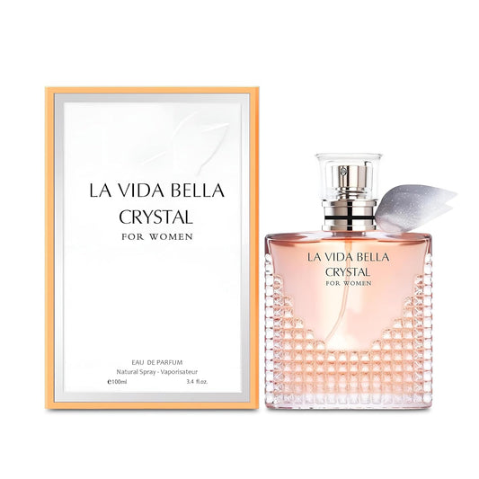 La Vida Bella Crystal Perfume for Women 100ml Eau de Parfum Spray with Coconut, Vanilla and Patchouli Notes Long Lasting Fragrance Daytime & Casual Use