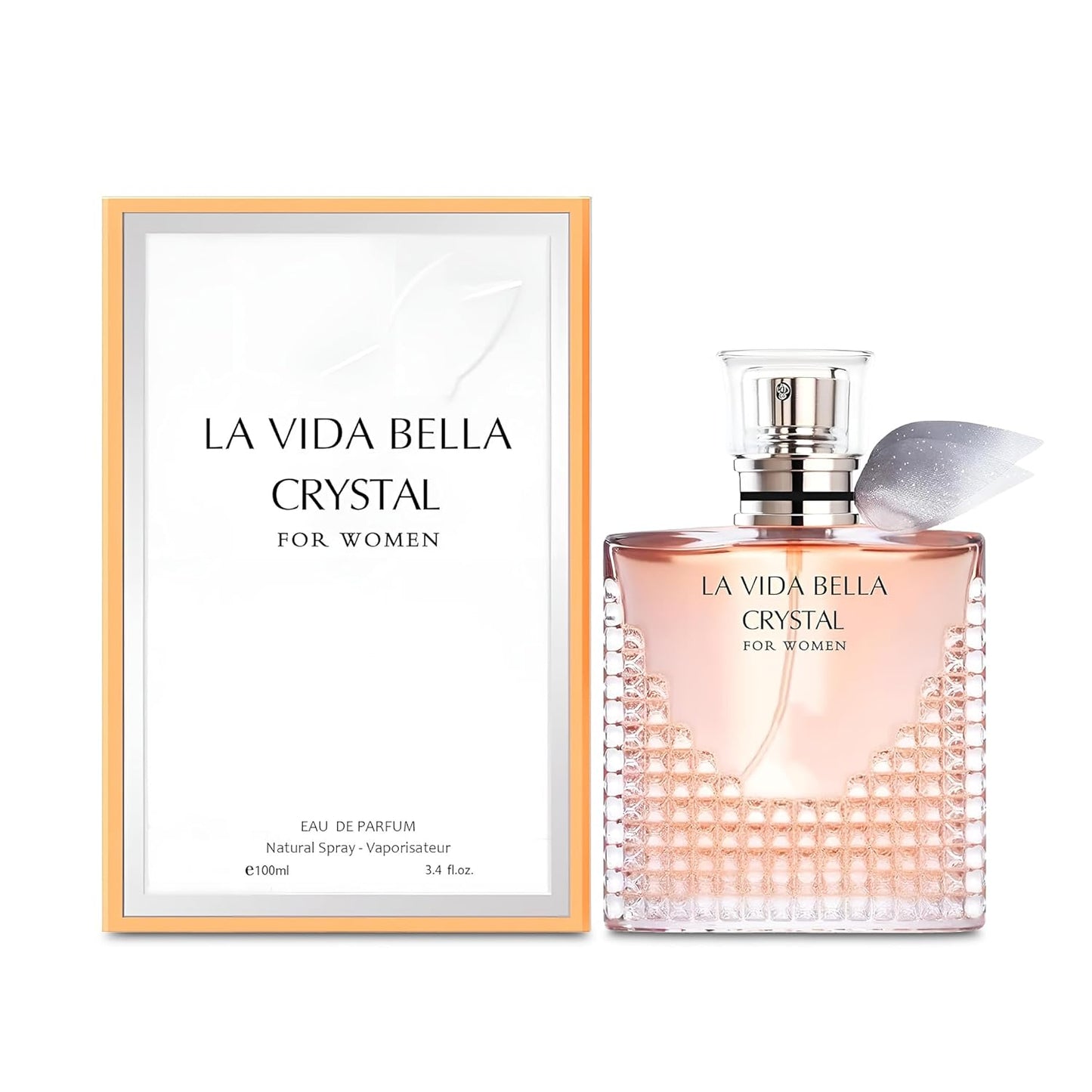La Vida Bella Crystal Perfume for Women 100ml Eau de Parfum Spray with Coconut, Vanilla and Patchouli Notes Long Lasting Fragrance Daytime & Casual Use(3 Pack)