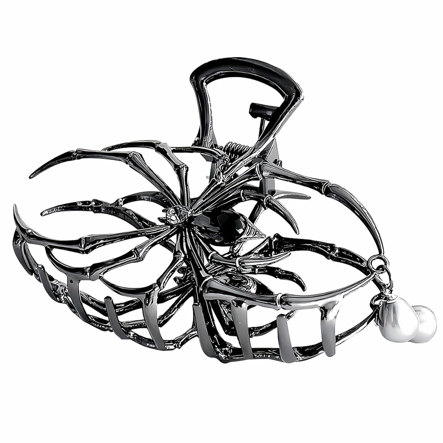 Halloween Spider Hair Claw Clips - Metal Black Alloy Nonslip Strong Hold Jaw Clips - Punk Gothic Spider Style 3