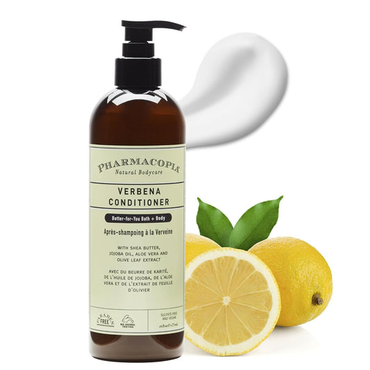 Pharmacopia Verbena Conditioner - Natural Scalp Moisturizer, Vegan & Cruelty-Free Hair Care with Shea Butter, Aloe Vera, Jojoba Oil and Olive Leaf Extract for Dry Hair Treatment and Detangling, 16 oz