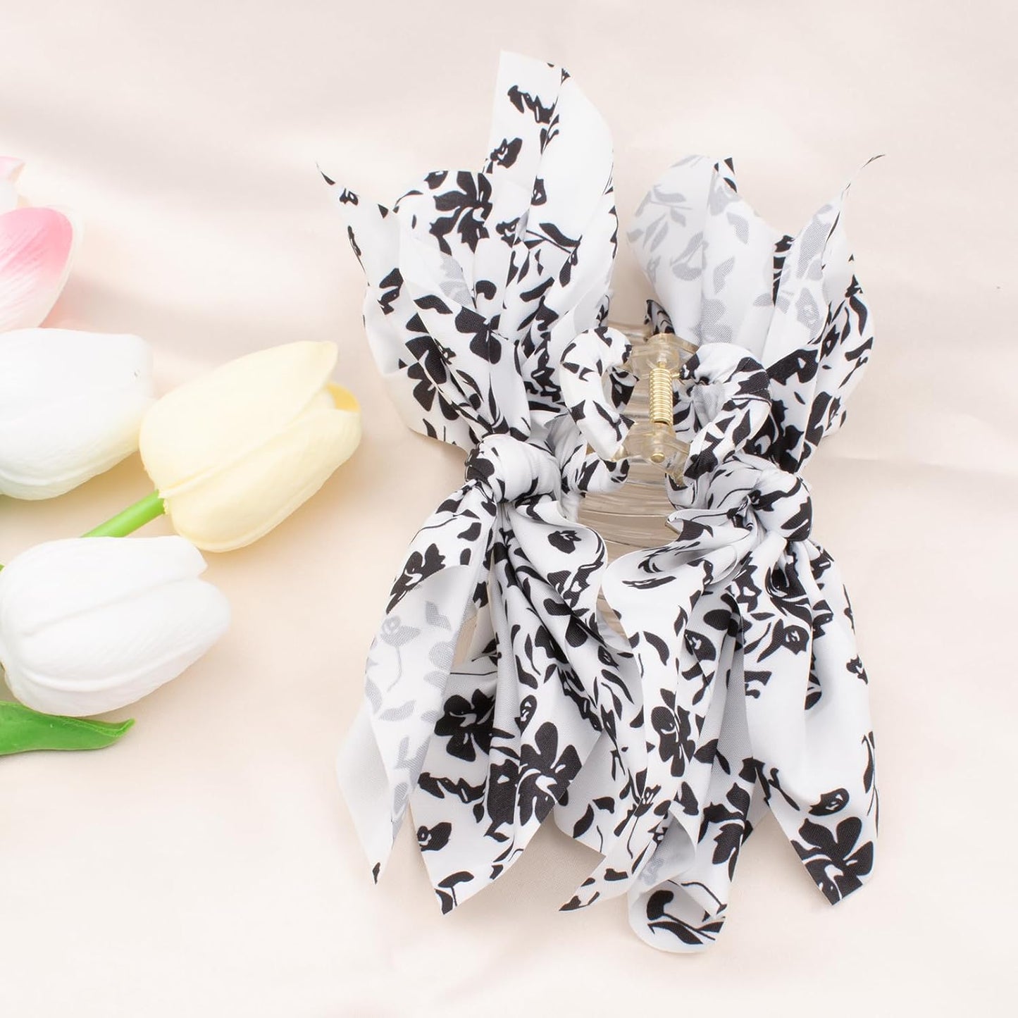 Bow Claw Clips Bow Hair Clips Black White 1PCS Big Hair Bows for Women Butterfly Styling Large Hair Clips for Thick Hair for Girls Hair Accessories for Teens