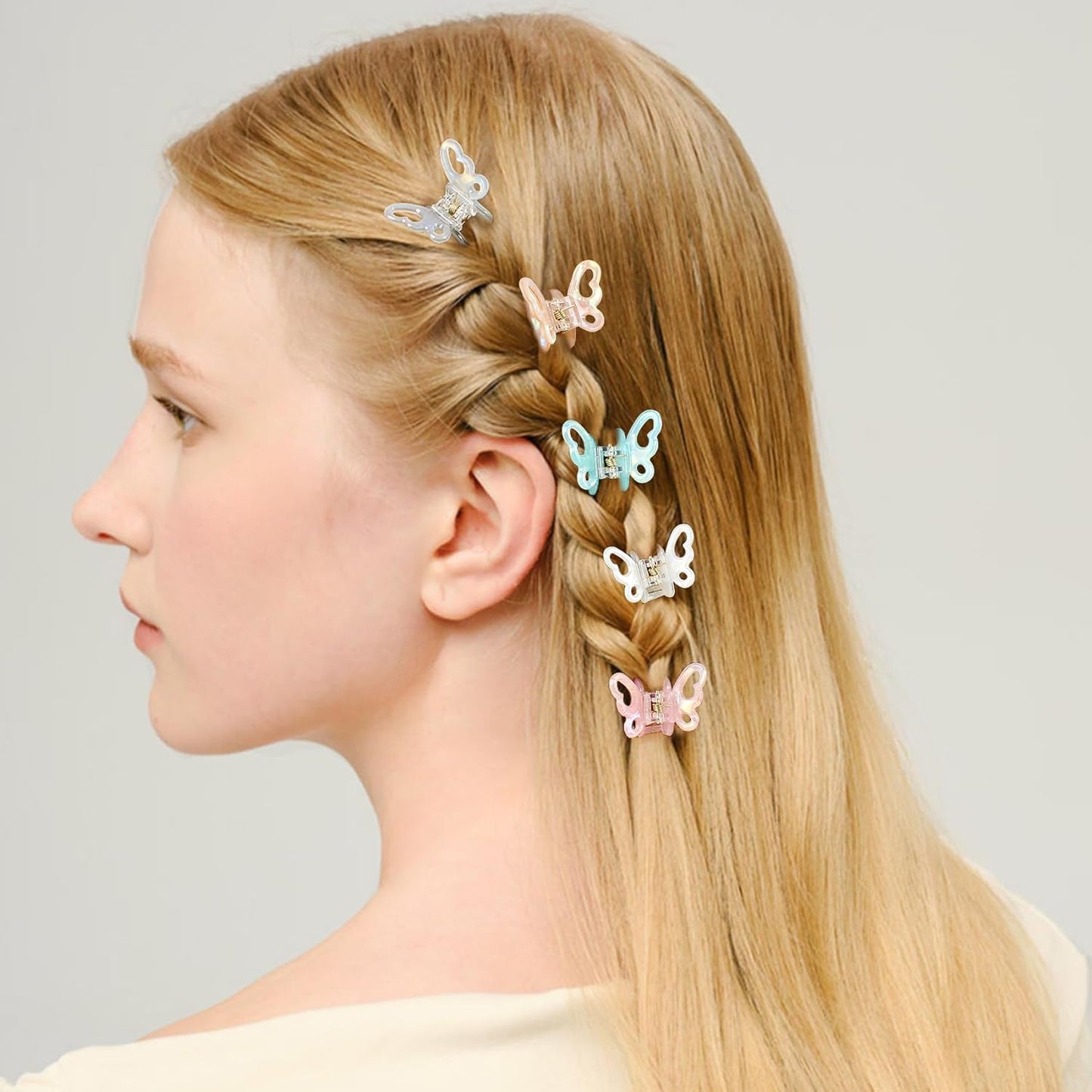 12Pcs Small Hair Claw Clips - Mini Hair Clips for Girls and Women, Classic Hair Accessories for Easy Styling, Assorted Colors (butterfly)