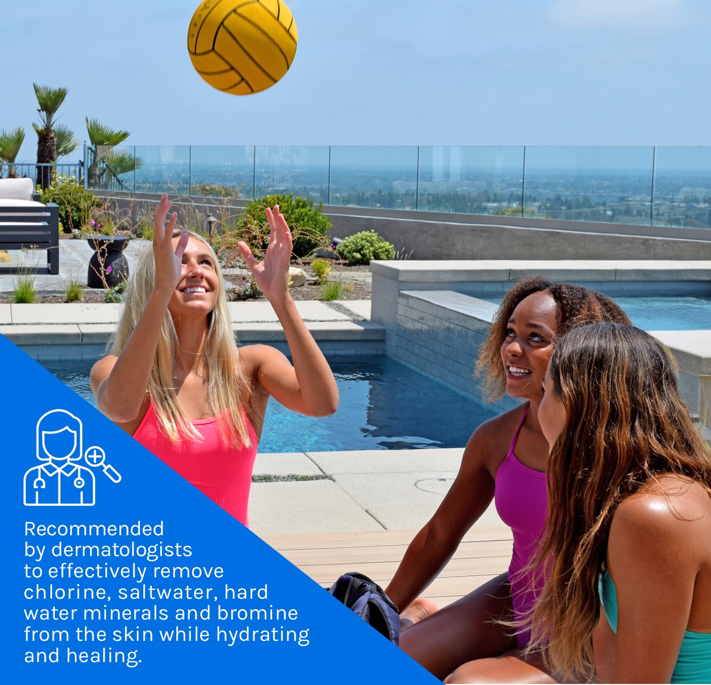 TRISWIM 2-in-1 Chlorine-Out Shampoo & Body Wash 32oz | Removes Chlorine, Saltwater, Hard Water Minerals, Copper, Green Tint | Vegan, Tear-Free, No Parabens | Watermelon Scent