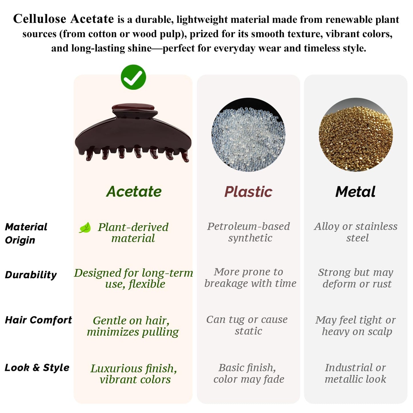 MAORULU Premium Durable Acetate Hair Claw Clips for Women Girls, 4 Inch Large Cute Jaw Clip for Thick or Thin Hair, Vintage Y2K Hair Clips, Dark Brown