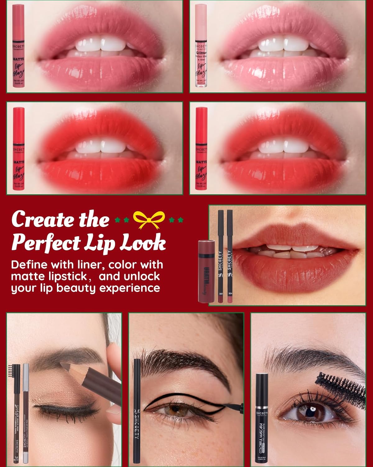 Makeup Advent Calendar 2025 Teen Girls Women, 24 Days Beauty Make Up Advent Calendar with Essential Lips, Eyes & Face Kit, Christmas Xmas Countdown Surprise Makeup Gift Set for Women Teen Girls