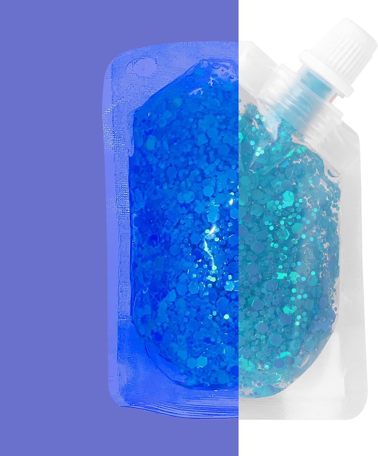 MEICOLY Glow in The Dark Body Face Glitter Gel,Luminous Halloween Sequins Chunky Glitter, Self-Adhesive Neon UV Blacklight Glitter for Body Face Hair Festival Sparkling Body Glitter for Women,Blue