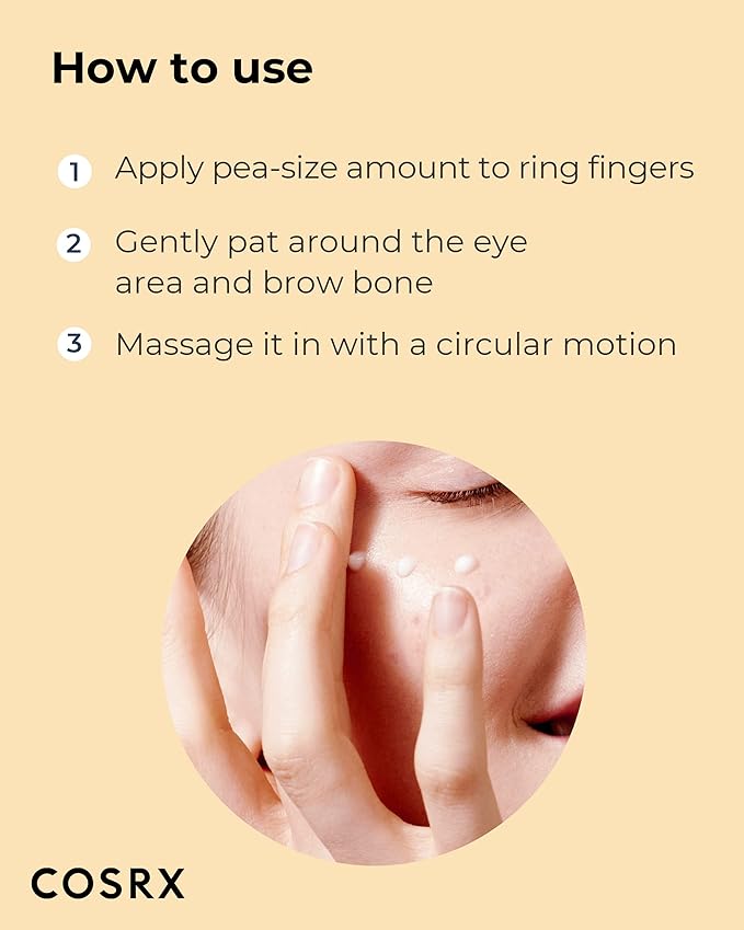 COSRX Snail Mucin Peptide Under Eye Cream, 0.84 fl oz, 73.7% Snail Mucin and Niacinamide, Eye Care, Eye Cream Anti Aging, Dark Circles, Korean Skin Care