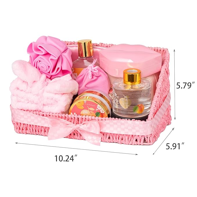 Mothers Day Gifts for Mom - 21-Piece Luxury Bath & Body Gift Basket for Women, Spa Kit for Her, Self Care Kit with Necklace, Diffuser & More | Perfect for Holiday, Christmas, Valentine's Day, Birthday