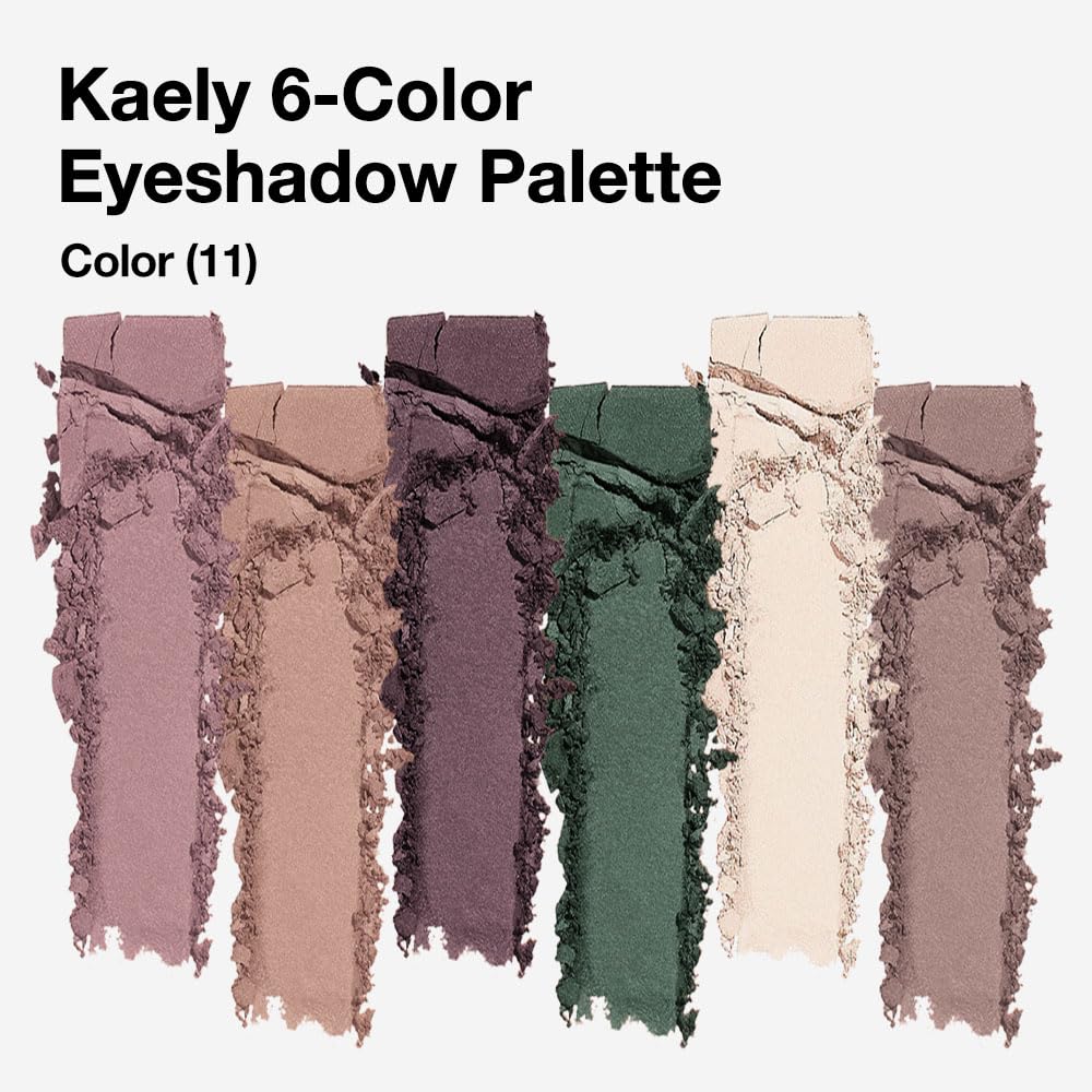 evpct 6 Colors Mauve Eyeshadow Palette Matte, Mauve Taupe Rosy Brown Eggplant Purple Forest Green Vanilla Nude Brown High Pigment Mini Travel Eye Shadow Palette Makeup for Older Women, Built in Mirror