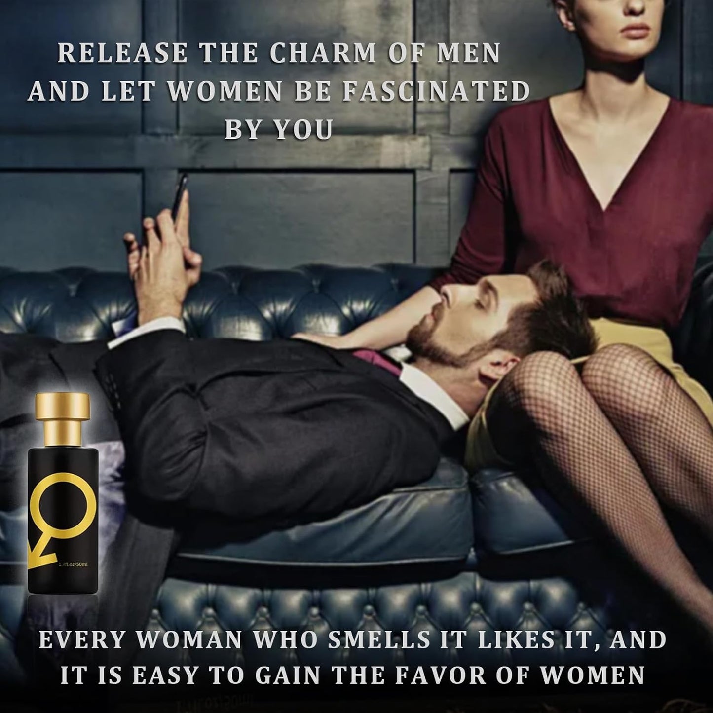 Pheromone Cologne For Men,Mens Pheromone Cologne Spray,Perfume For Men,Fresh, Romantic,Wood,Magnetic Long Lasting Fragrances,Irresistible Perfume,Attract Women (1.7 Fl.Oz)