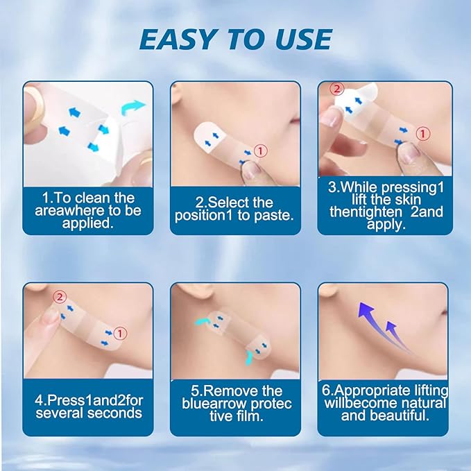 160PCS Invisible Face Lifting Tape ,neck less,eye lift tape,Eye Wrinkles,Neck Tape,Instant Lift, Wrinkle-Free,Creates A vShaped Face，Comfortable and Reusable Anti Aging Solution,Essential for Beauty