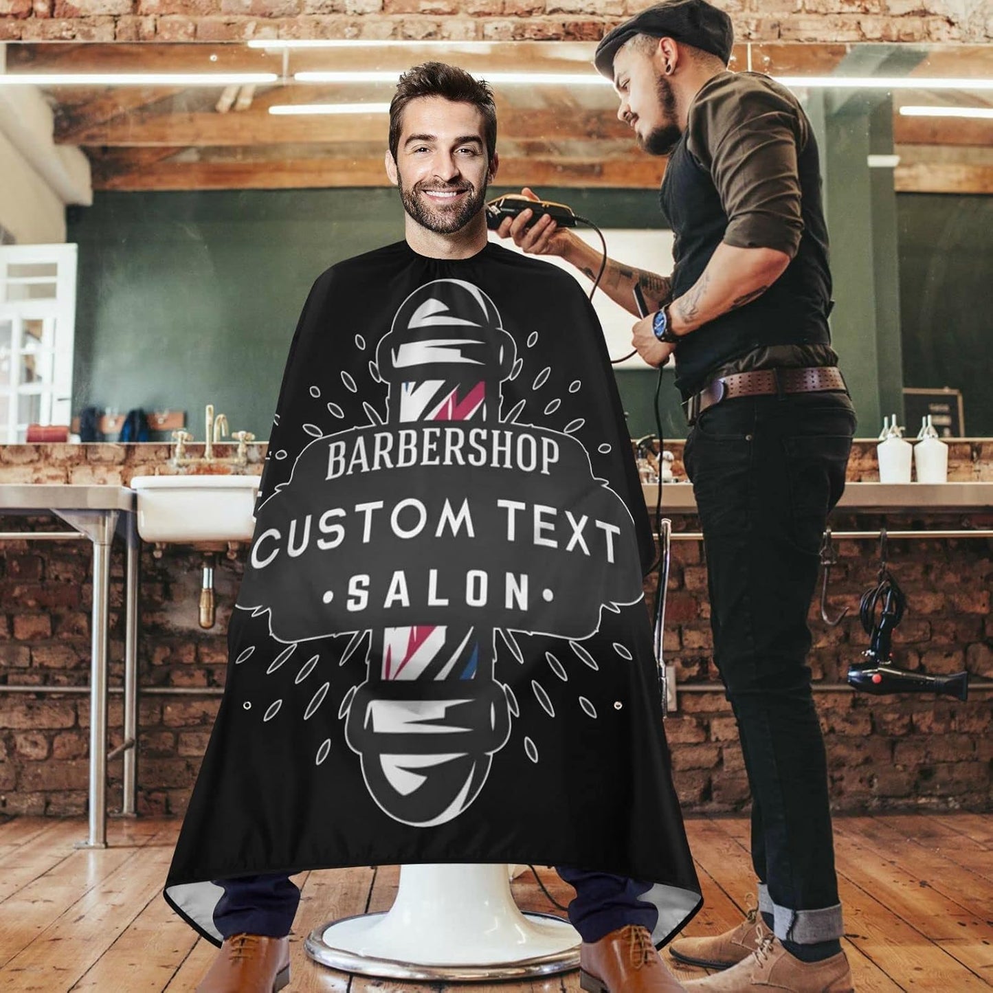 visesunny Professional Barber Cape Polyester Hair Cutting Salon Cape Apron Anti-Static Beard Bib Grooming Apron