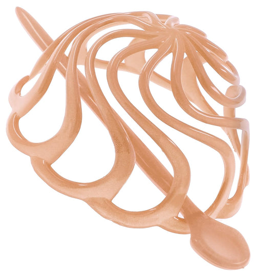 Camila Paris CP2891 French Hair Bun Clip Maker Cover Cap Holder, Beige, Round Dome Bun Hair Clip for Women Hair Updo, Styling Hair Bun Accessories for Women, No Slip and Durable, Made in France