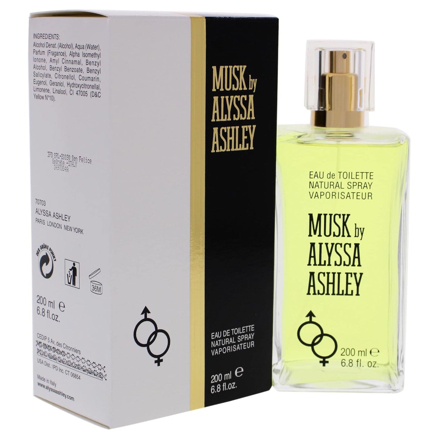 Alyssa Ashley Musk - Perfume for Men and Women with Citrus and Sicilian Bergamot - Long Lasting - Womens Fragrances - 6.8 oz EDT Spray