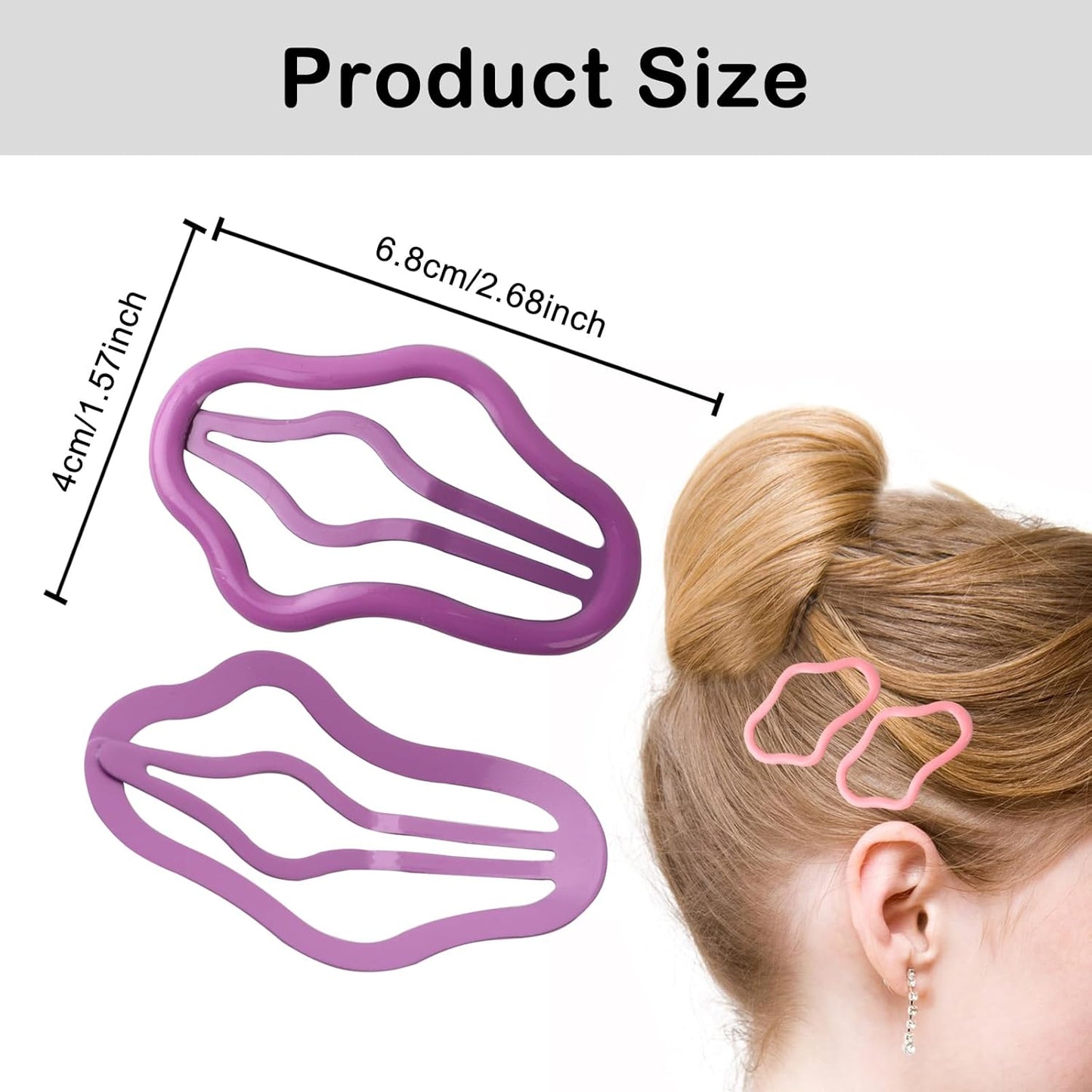 20PCS Cloud Shape Hair Clips, 2.68 Inch Non-slip Metal Hair Barrettes, Colorful Cute Hairpins, for Women and Girls Hair Styling Accessories