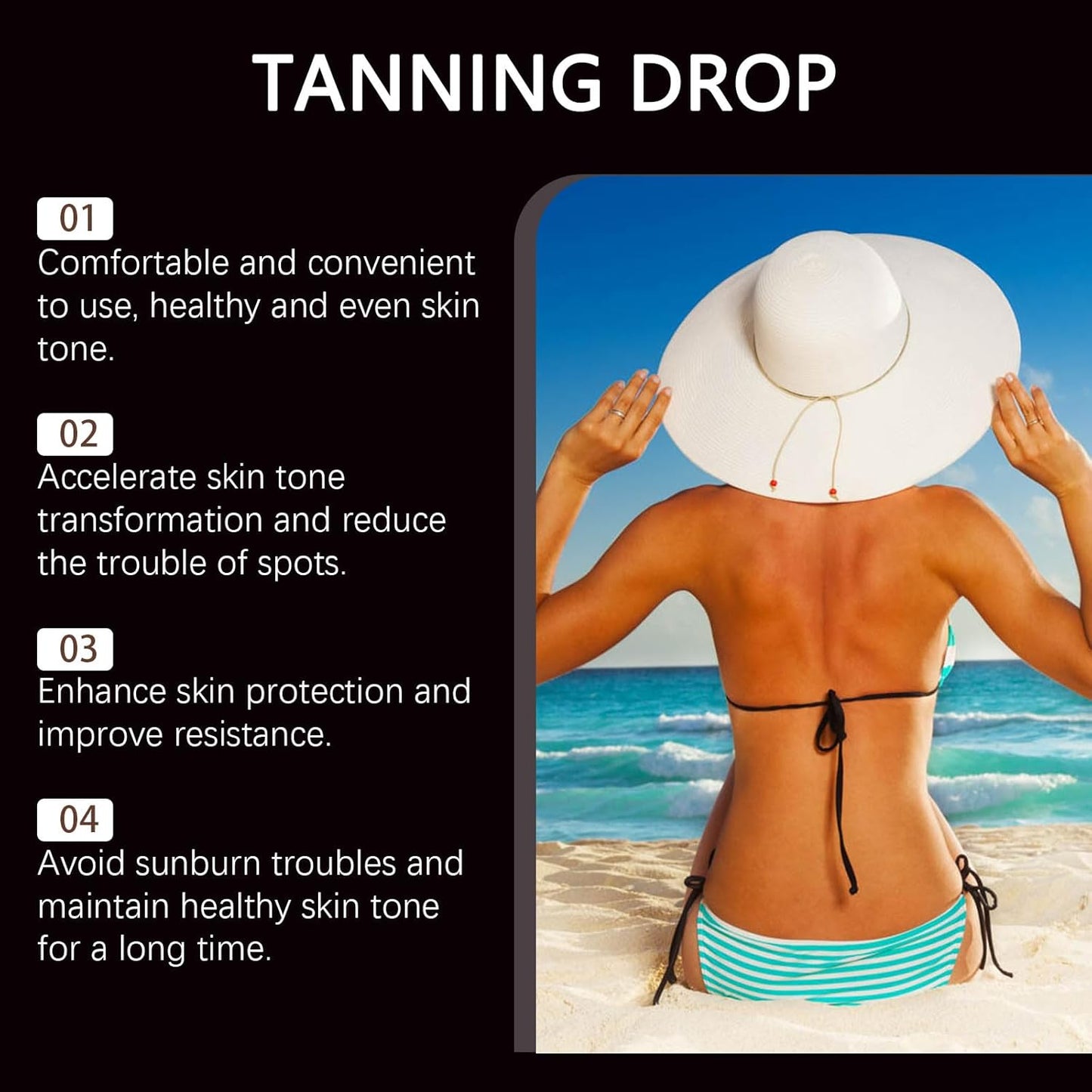 Tanning Drops, 2Fl Oz Sunless Tanning Drops To Drink, Bronzing Tanner for Face and Body, Long-Lasting Tans Without Sun, Enhancing Natural Skin Tone for All Skin Types