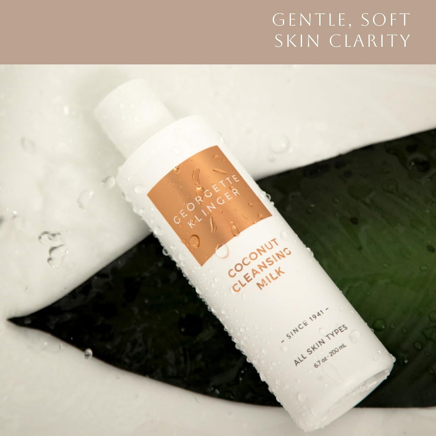 Georgette Klinger Coconut Cleansing Milk - Natural Face Wash for Women, Gentle Makeup Remover That Restores Moisture with Nutrient-Rich Coconut Oil, Vegan for All Skin Types - 6.7 oz