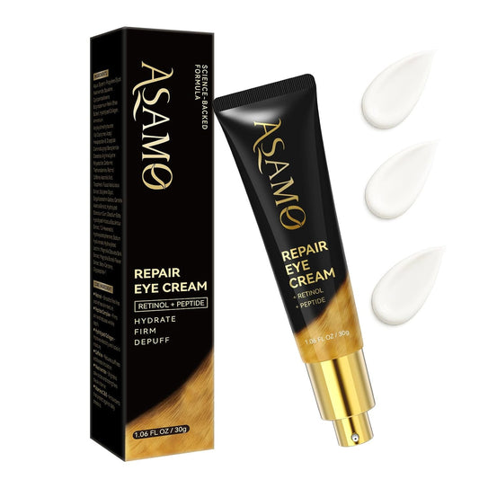 ASAMO Retinol Eye Cream – Retinol and Peptides for Fine Lines, Puffiness,Anti Aging, and Under-Eye Shadows, Eye Care Daily Wrinkle Cream,1.06 fl.oz