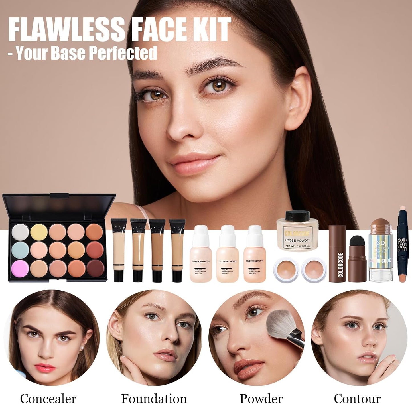 All in One Makeup Kit for Teens, Gifts for Teenagers Girls Women, Professional Makeup Set with Eyeshadow Palette Eyeliner Mascara Face Powder Concealer Foundation Lip Gloss Brush Set False Lash Kit