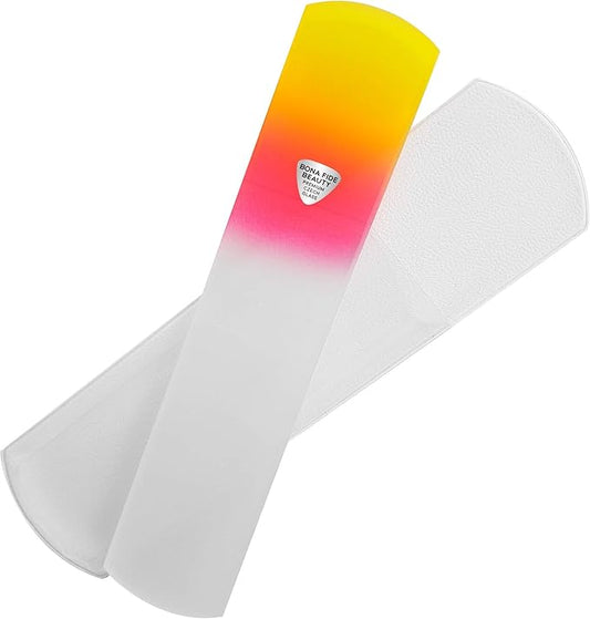 Bona Fide Beauty Czech Glass Foot File with Sleeve. Foot Callus Remover Made in The EU (Sunset Color)