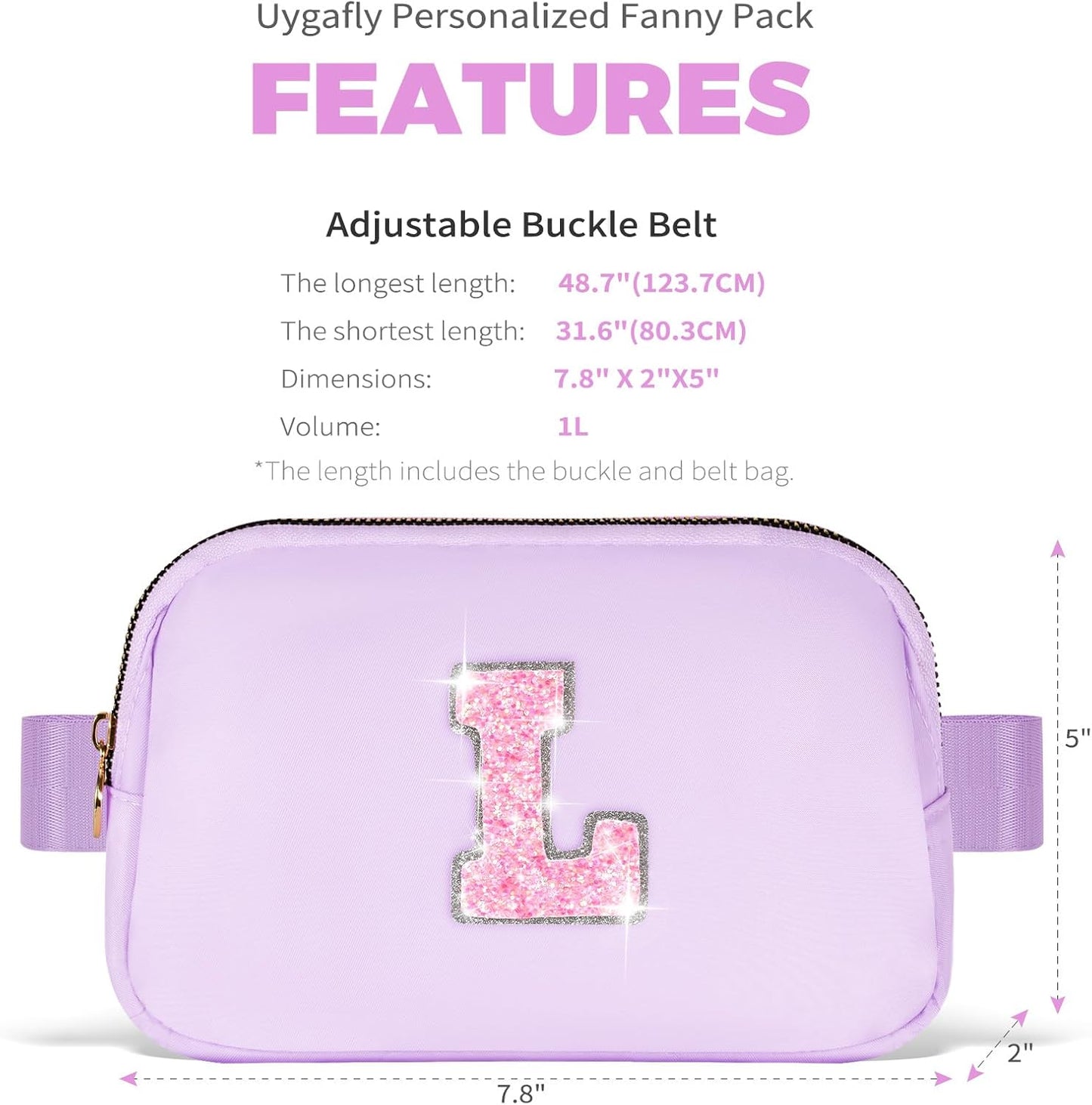 Graduation Gifts for Girls Teens Kids Women Her - 2025 Graduation Gifts,Belt Bag Cute Trendy Stuff Graduation Essentials Accessories | Lavender,Initial L