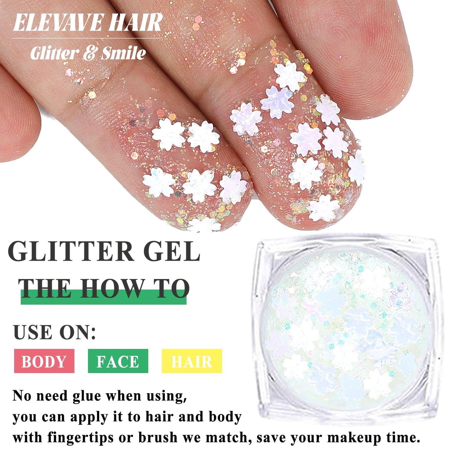 Body Glitter Face Glitter, Hair Glitter for Kids, 12 Shapes Fine Chunky Glitter Gel for Women Girls Makeup Sparkles Party Mermaid Sequins Rave Accessories Singer Concerts Festival (12 Colors)