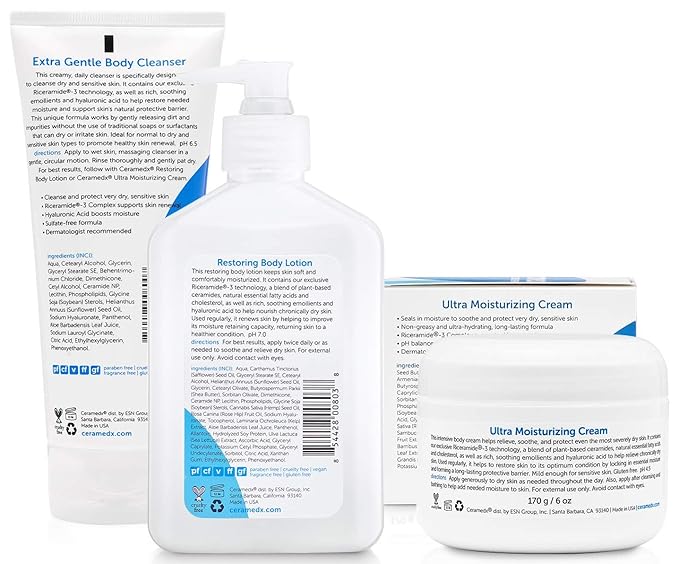 CERAMEDX Skincare System Regimen (3 pack) | For Dry, Sensitive Skin