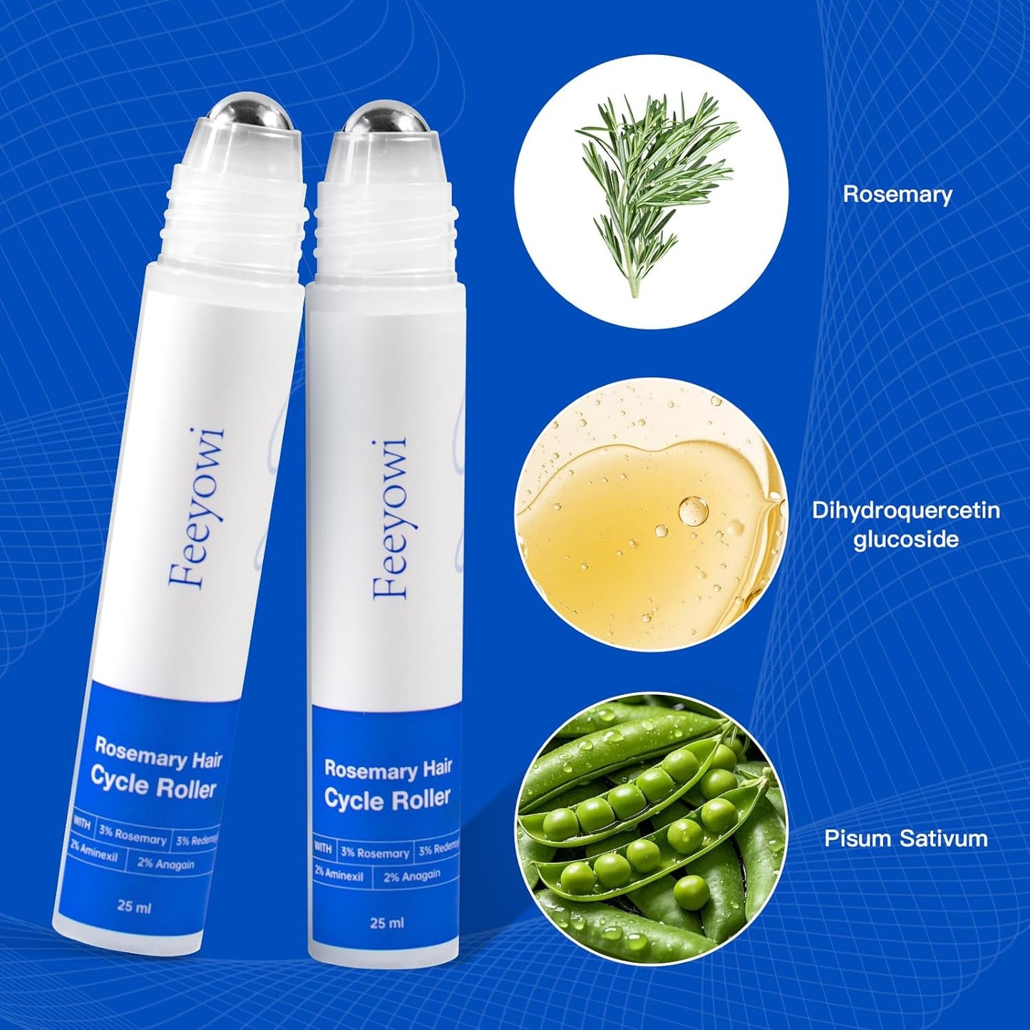 Rosemary Hair Growth Serum with Redensyl and Anagain – Roll On 25 ml, Thicker & Stronger Hair, Prevents Hair Fall & Stimulates Hair Follicles, Fights Hair Thinning & Hair Loss for All Hair Types