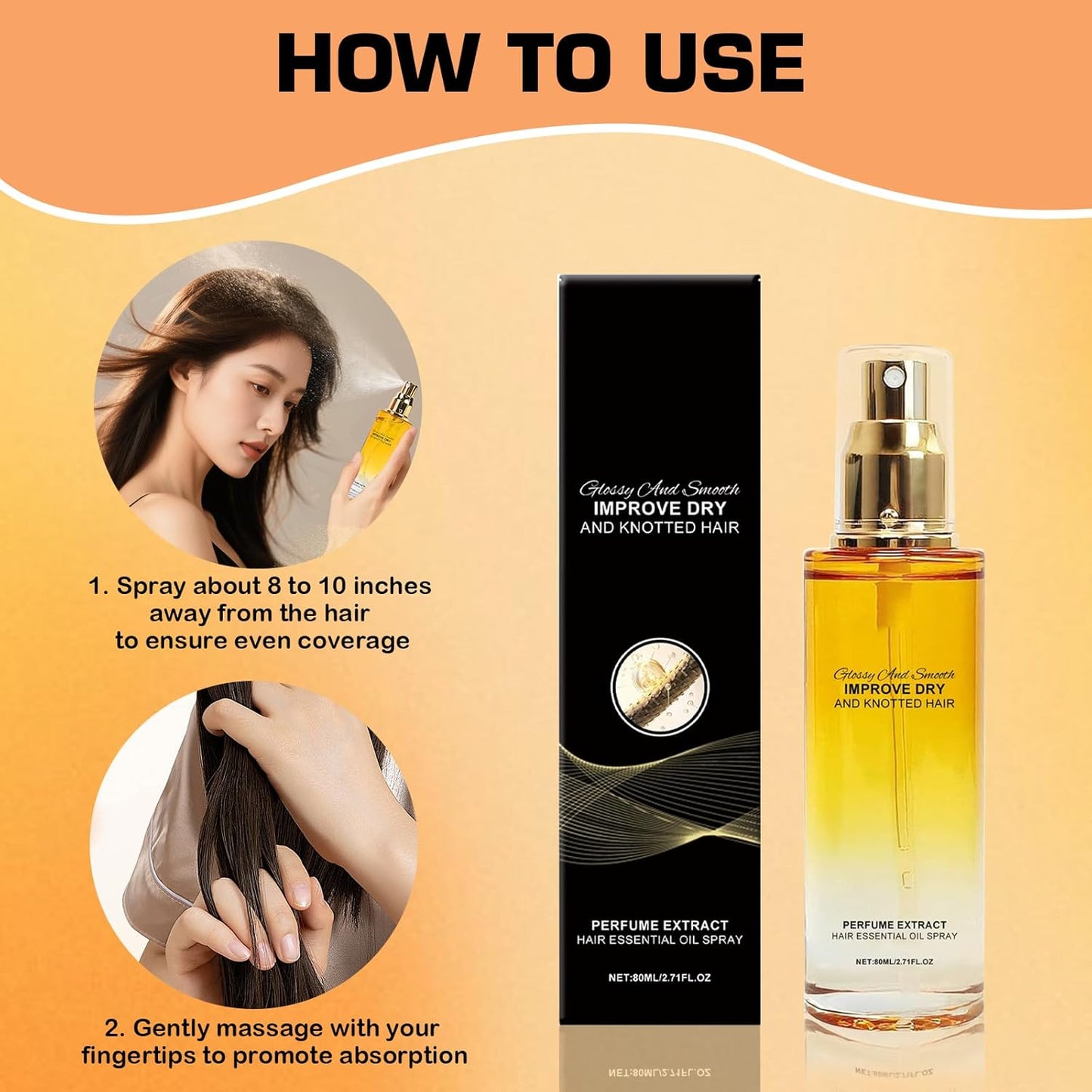 Hair Treatment Oil, Clear Hair Oil Spray Improve Dry and Frizzy Hair, Curly Hair, Detangling, Styling and Moisturizing - for Women & Men Daily Care