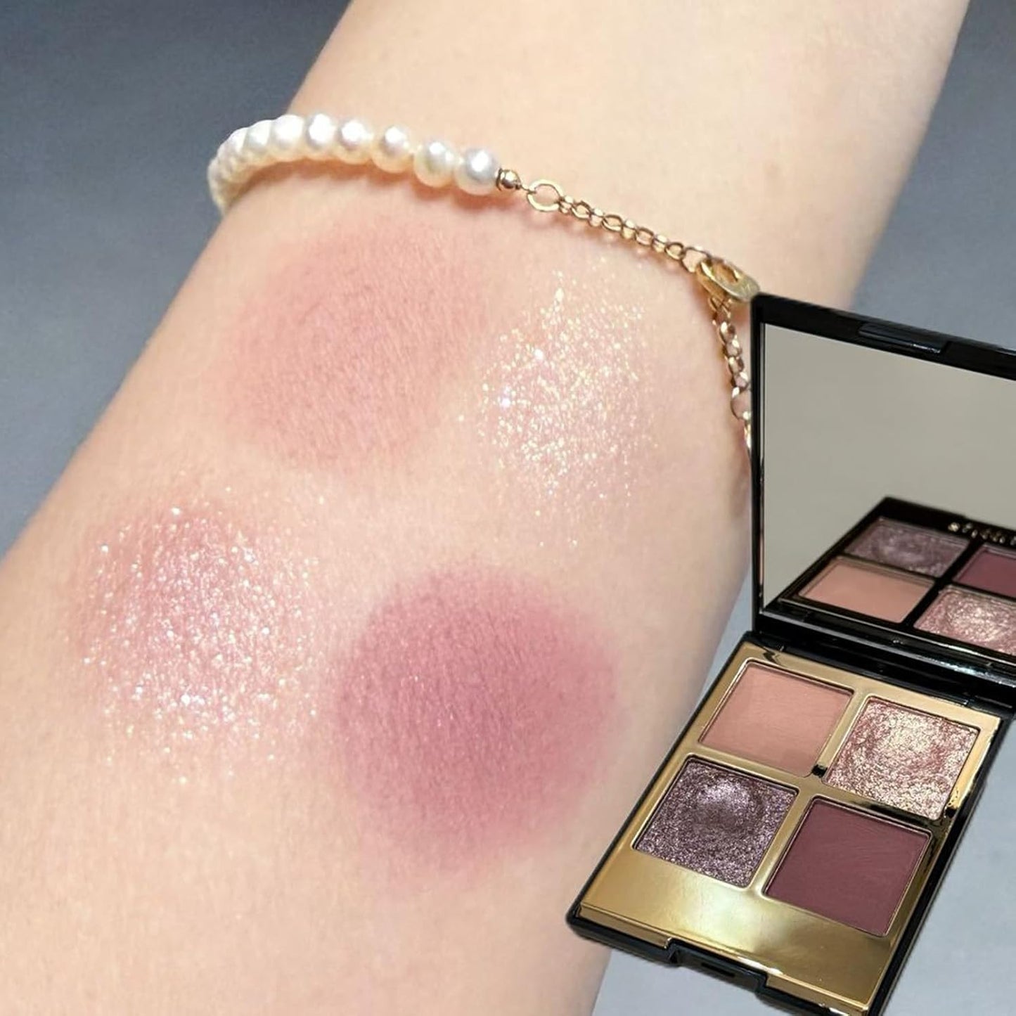 Erinde 4 Colors Eyeshadow Palette Eye Shadow Makeup, Matte Shimmer Metallic Purple Mauve Nude Neutral Eyeshadow, Long Wearing, Velvety Pigmented Blendable, Quad Eye Shadow Palette, 03