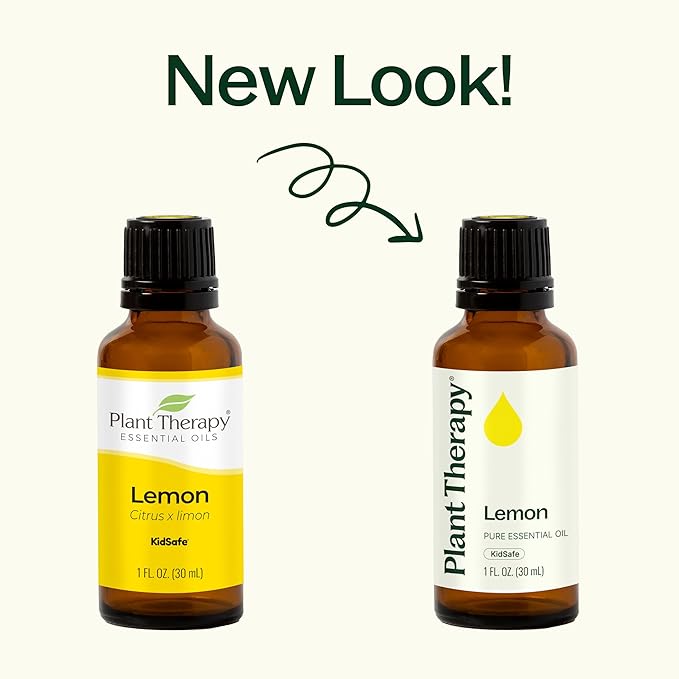 Plant Therapy Lemon Essential Oil for Diffuser 30 mL (1 oz) 100% Pure, Undiluted, Natural Aromatherapy, Lemon Oil for Skin & Cleaning, Therapeutic Grade