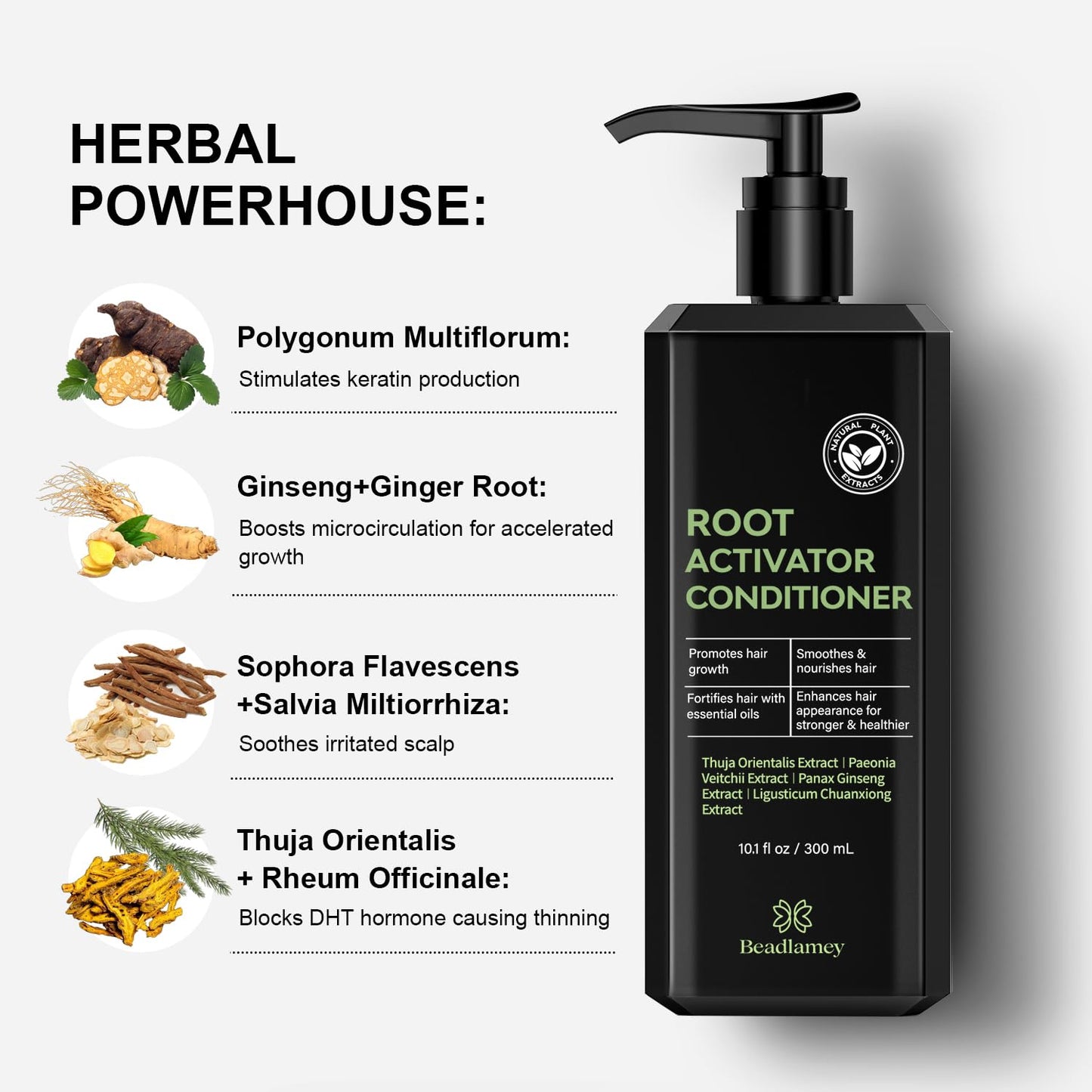 Root Activator Conditioner for Men and Women: Hair Growth Conditioner for Hair Loss and Thinning Hair - Smoothes, Nourishes & Fortifies Hair for Healthier Look- 10.1 fl oz / 300 mL