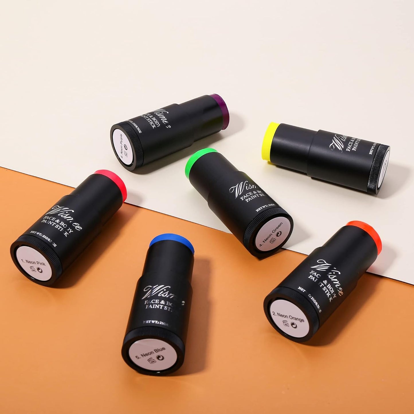 Orange Eye Black Stick for Sports,UV Neon Orange Face Paint Stick Non-Toxic Oil Based Face Body Paint High Pigmented Face Paint for Halloween Cosplay Party Sfx Makeup