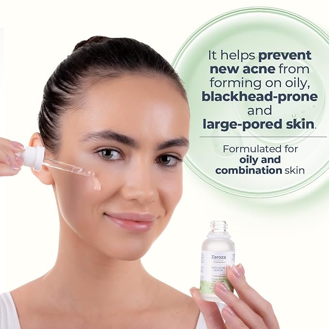 Anti-Acne Serum – Salicylic Acid, Azelaic Acid & Niacinamide Formula – Clears Acne, Fights Breakouts, Balances Oily Skin & Fades Dark Spots – Vegan Face & Body Serum – 1 fl oz