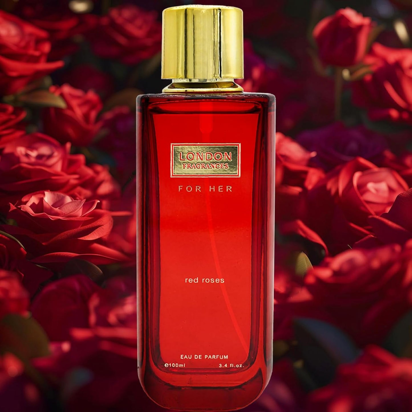 London Fragrances - Red Roses - Womens Perfume - Fresh Floral Fragrances - Eau de Parfum - Lime Zest, Rose Perfume for Women - 3.4 oz