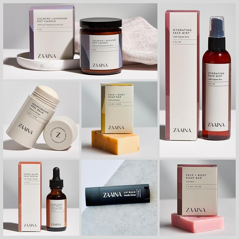 Spa Gift Set for Her - Relaxation Spa Kit for Women, Handmade in USA, Pampering At Home Bath and Body Self Care Spa Package, Luxury Spa Gifts for Women, Spa Gift Basket for Mom, Birthday Gifts for Women by ZAAINA