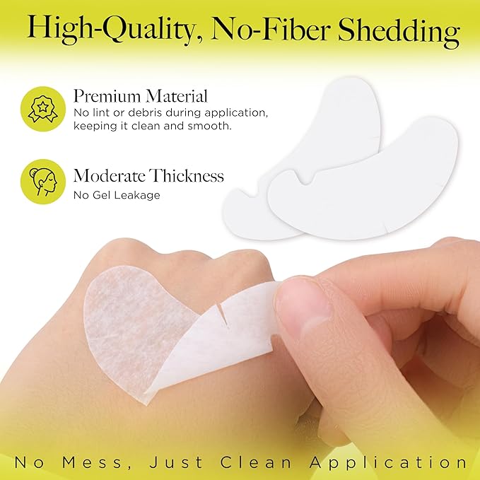 LASHVIEW 100 Pairs Under Eye Pads Eyelash Extension 100% Natural Hydrogel Patch Lash Gel Pad for Extensions supplies Beauty Eyelash Extension Tools