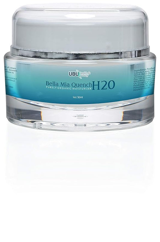 BellaMia Quench H20 - Purely Organic Moisturizer - Anti Aging Night Cream - Love the skin you're in - Heal & Protect - Prevent & Restore - Reduce the appearance of aging and protect your skin