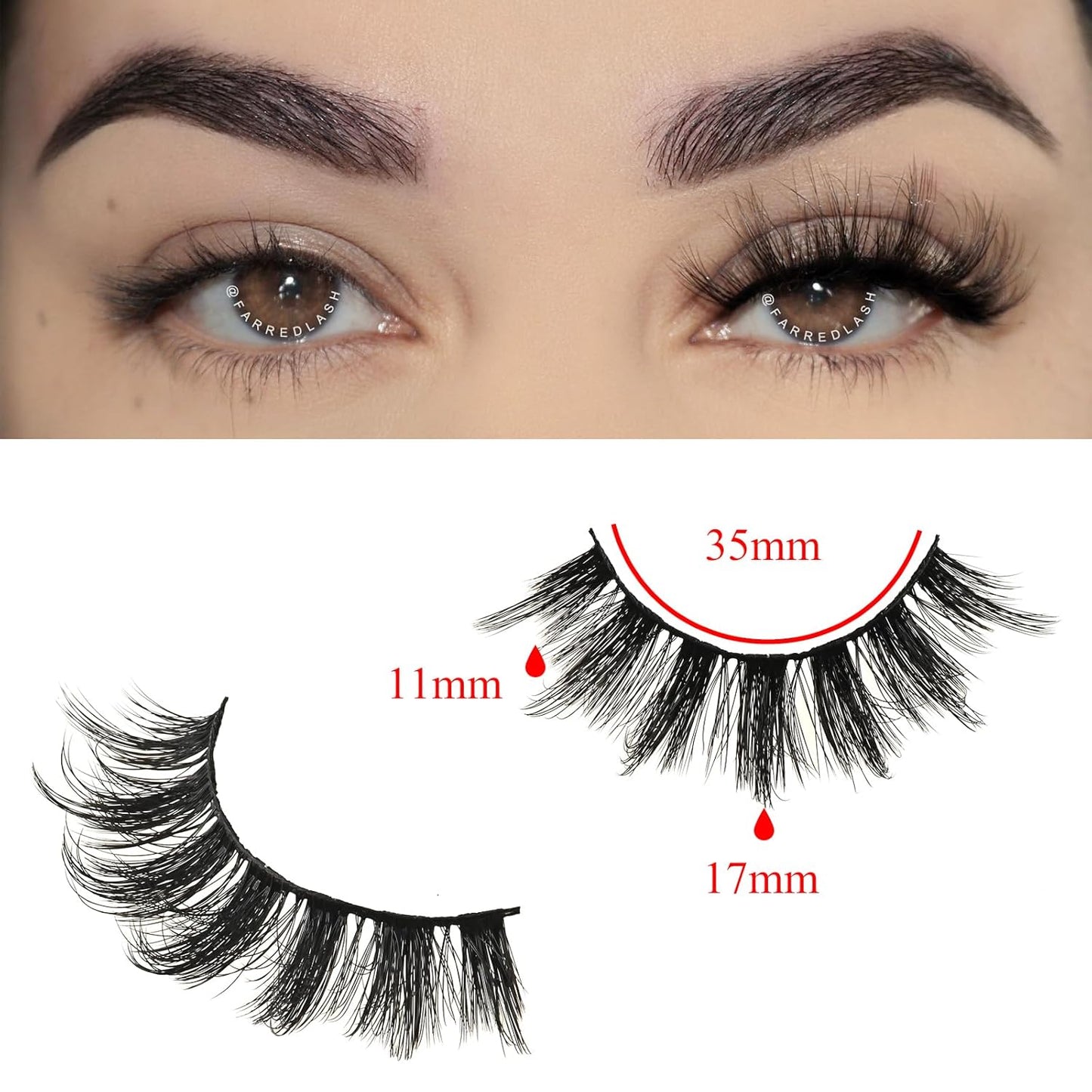 FARRED Fluffy Lashes Natural Eyelashes Short Wispy Eye Lash Strips 10 Pairs Separated Volume Eyelash Pack 17mm Dramatic Wispies Fake Strip Lashes Clusters Cat Eye Pestañas Spiky Look (C7 | 11-17MM)