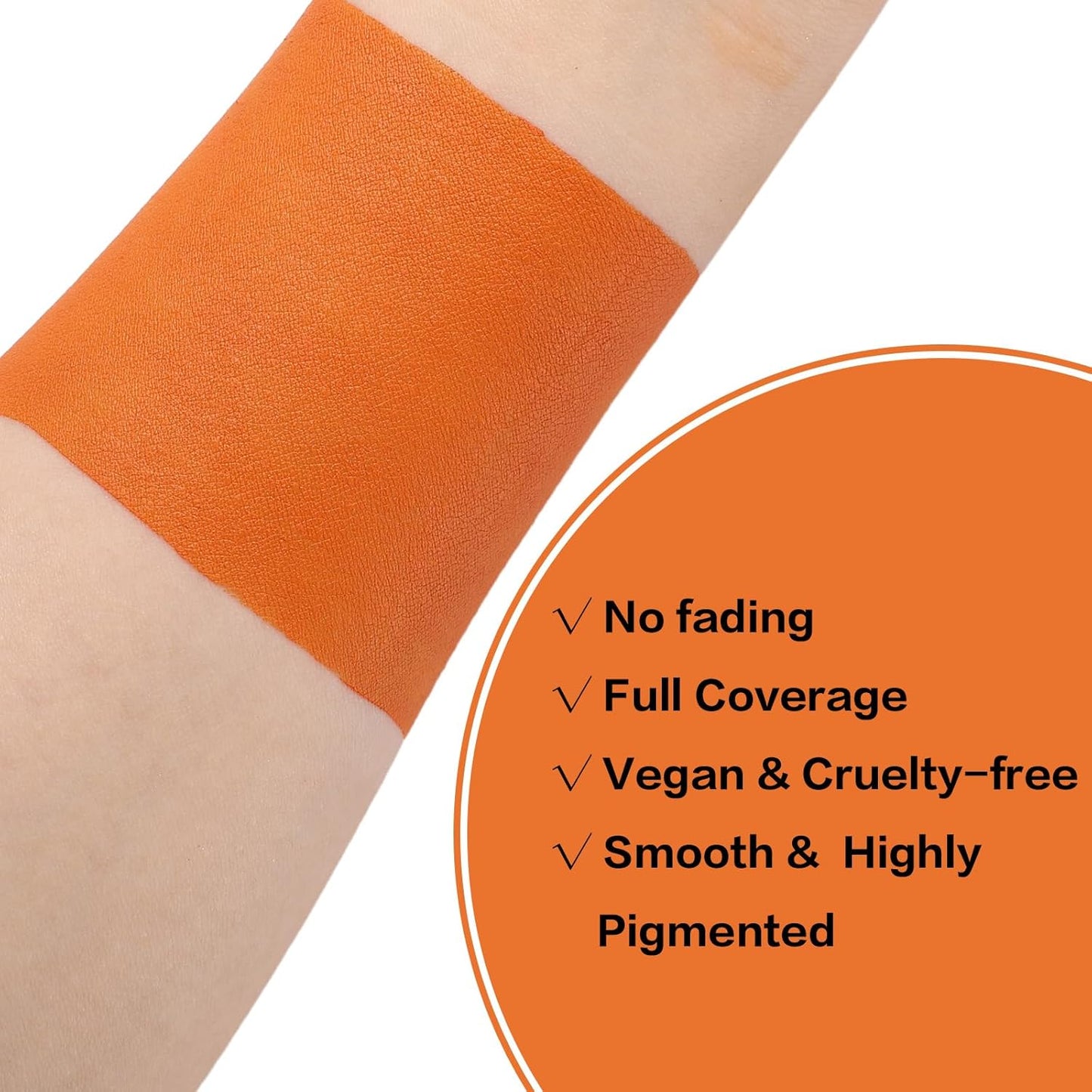 BADCOLOR Orange Face Body Paint Stick, Cream Blendable Eye Black Full Body Paint Makeup for Halloween SFX Makeup Cosplay Joker Zombie Vampire Costume Parties