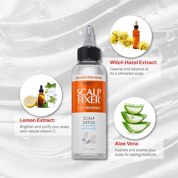 Red by Kiss Scalp Fixer Dry & Itchy Scalp Treatment Instant Cooling Sooth, Hydration & Buildup Control, Detoxify & Balance Healthy Hair (4 fl.oz, Tea Tree(Tension Relief))