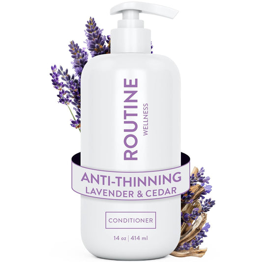 Routine Wellness Anti-Thinning Deep Conditioner for Thinning Hair - DHT Blocker for Hair Loss in Men & Women - Promotes Healthy Hair - Lavender & Cedar 14oz
