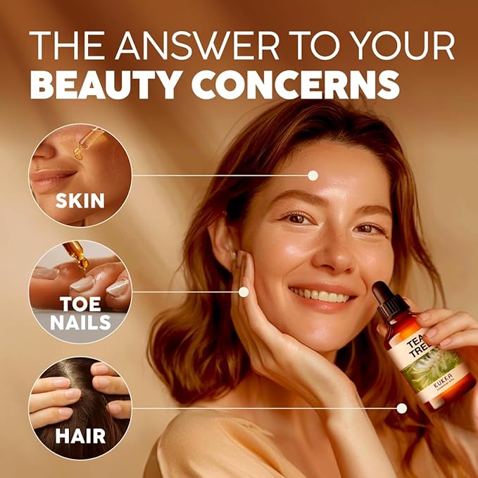 KUKKA essential oils 100% Pure & Natural Tea Tree Oil for Skin, Hair, Toenails, Aromatherapy, & DIY (4 fl oz/118 ml)