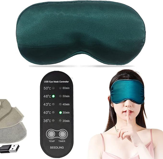 Heated Eye Mask, Dry Eyes, Sleep Mask, Use Damp-Heat Therapy To Unclog The Glands, Restore Puffy Eyes and Dark Circles, Relieve Dry Eye Syndrome, Chalazion, Stye, MGD and Blepharitis