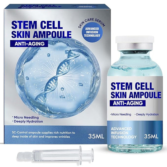 Stem Cell Serum for Face, Microneedling Serum, Anti Aging & Smooth Wrinkles, Stem Cell Ampoule to Use with and Without Micro Needling